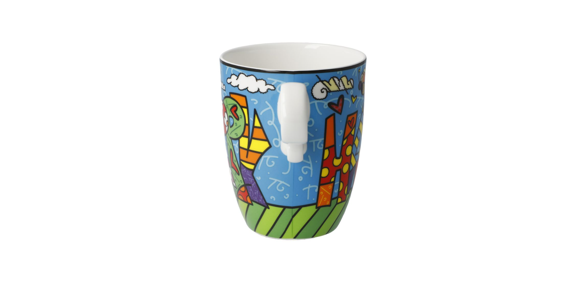 Kopp laget av artisten Romero Britto