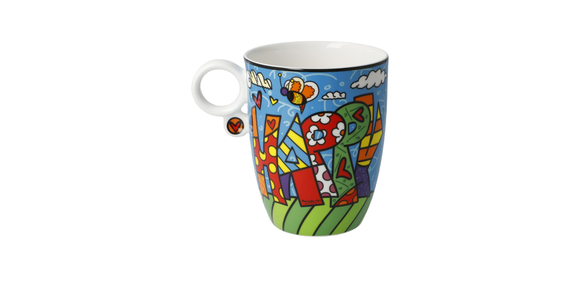 Happy kunstnerkopp av romero britto