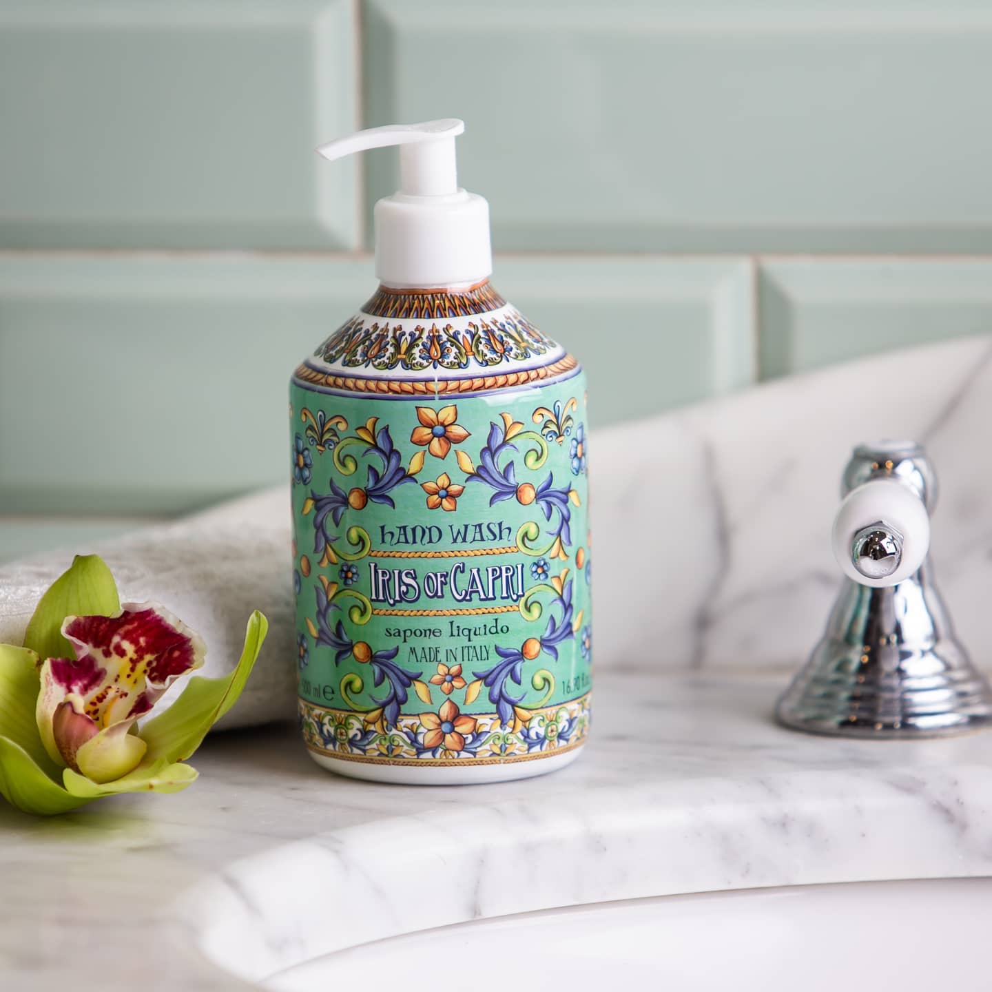 Itaiensk flytende såpe iris of capri