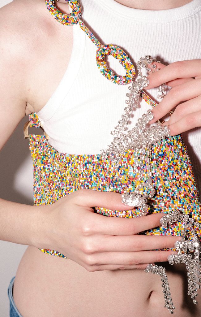 Beaded Loop Link Baguette - Multicolor