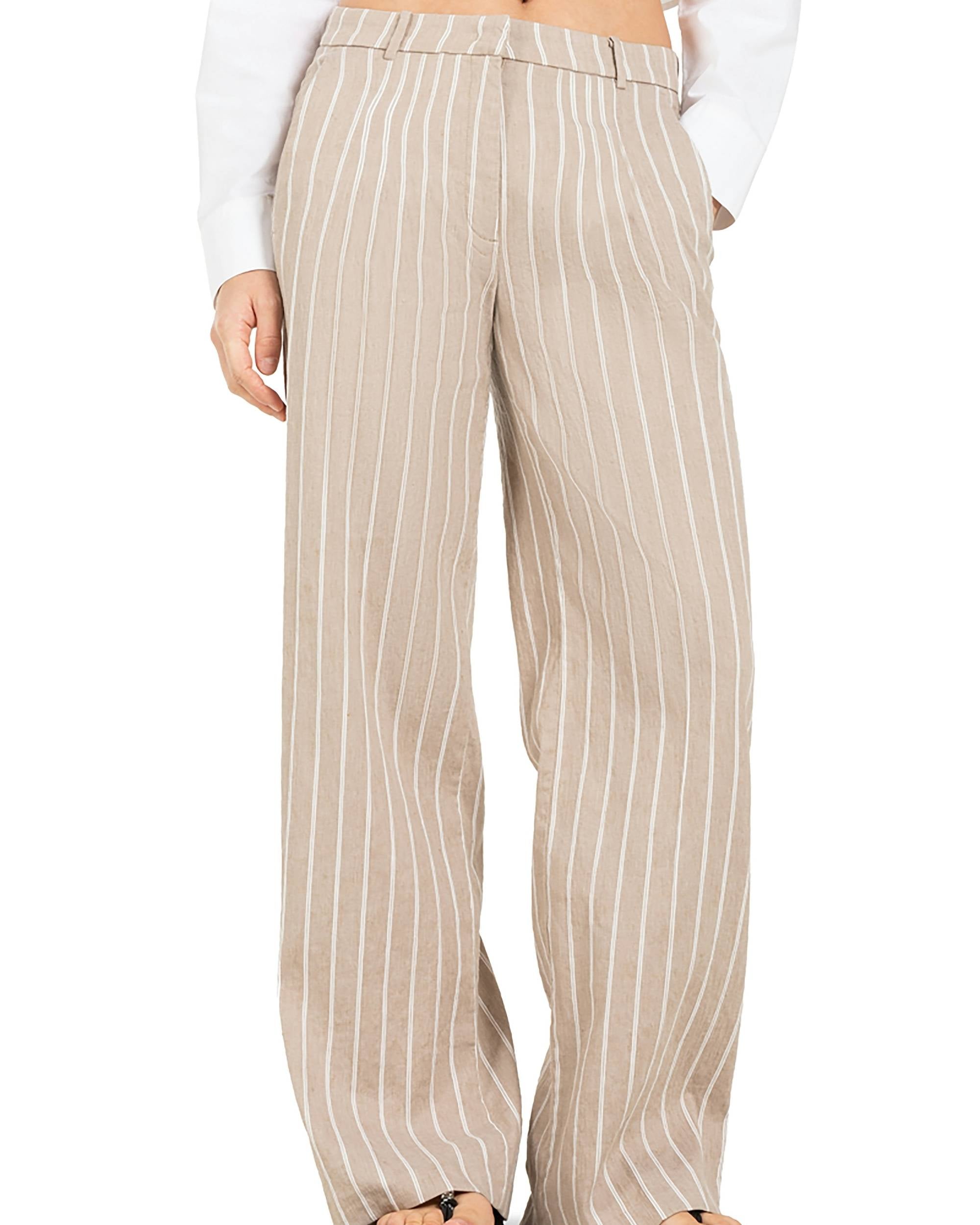 Mira Pinstripe Linbukse fra Cambio