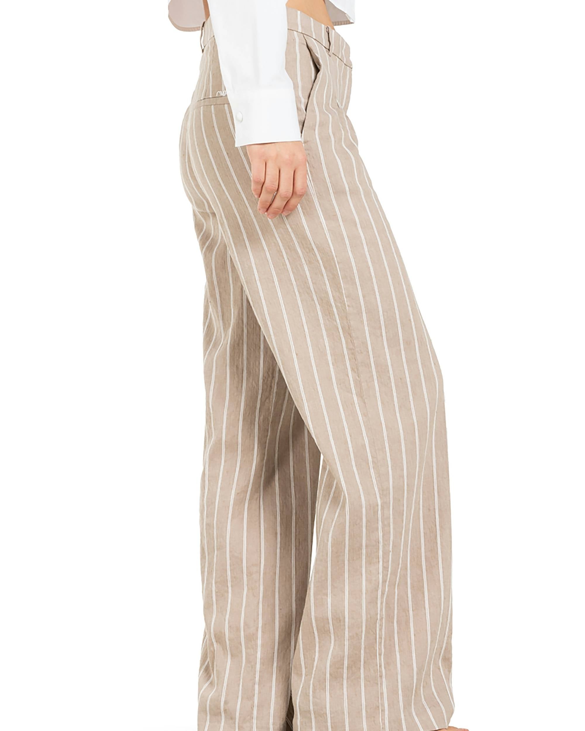 Mira Pinstripe Linbukse fra Cambio