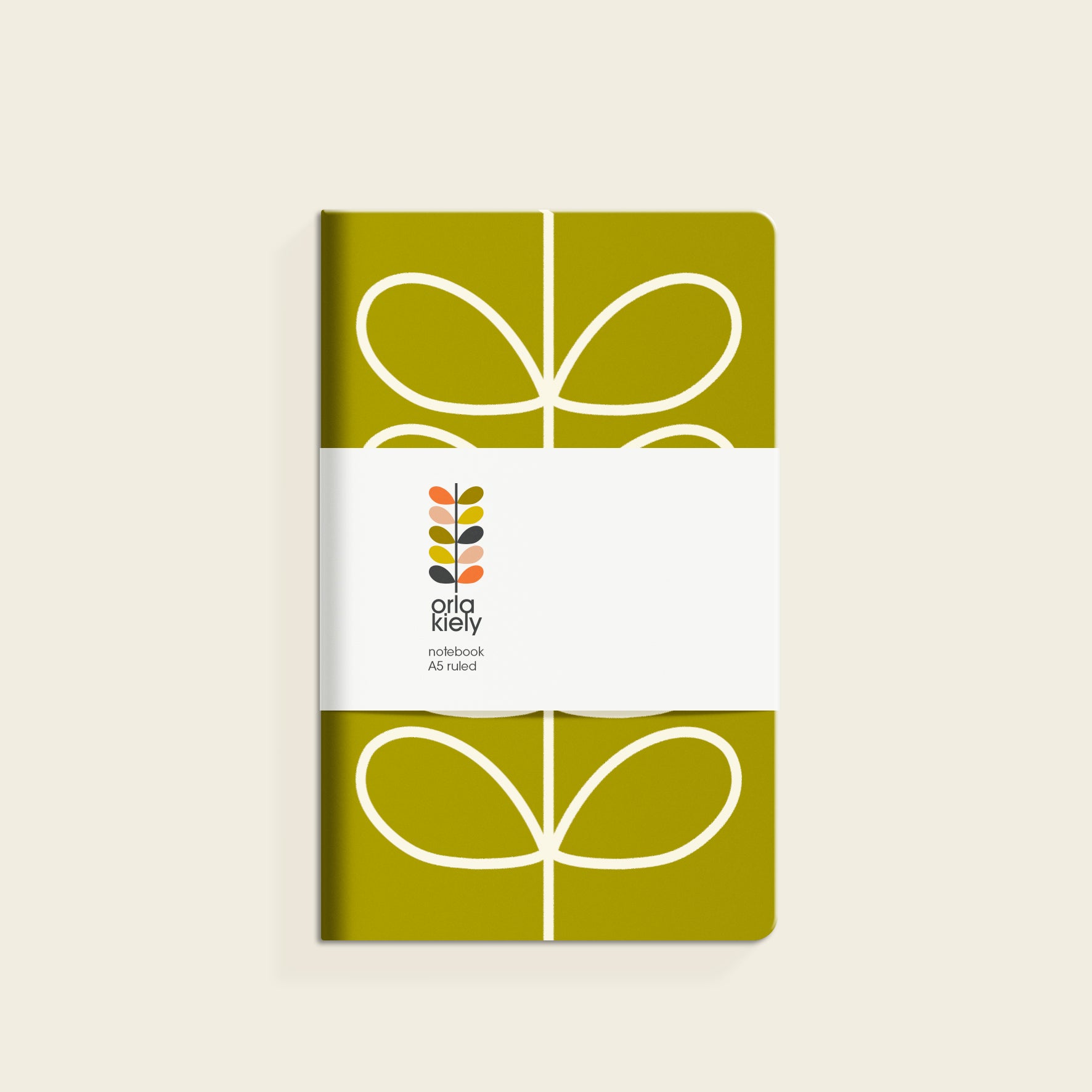 Linearstem olive notatbok fra Orla Kiely