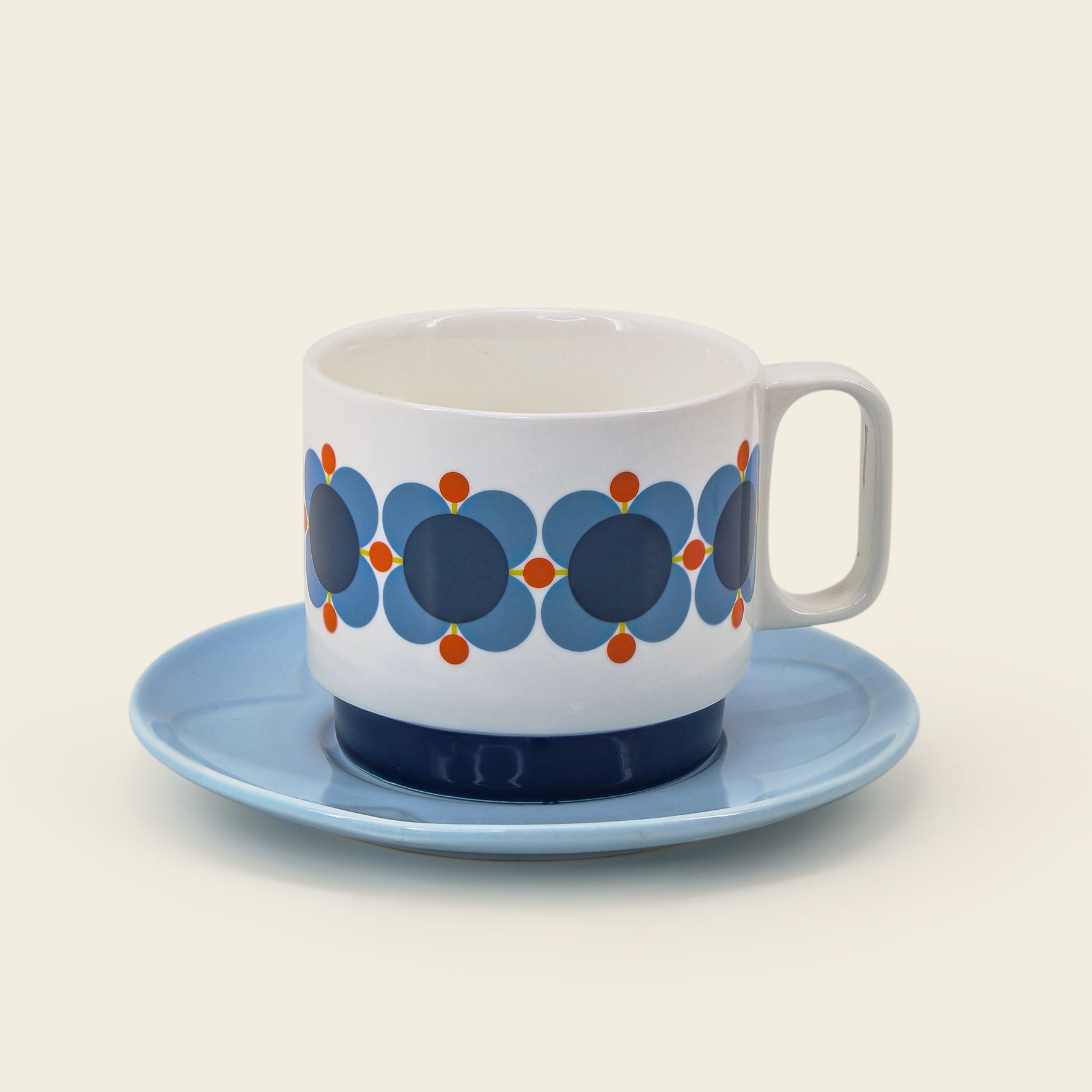 Tekopper m/skål, Atomic Flower fra Orla Kiely