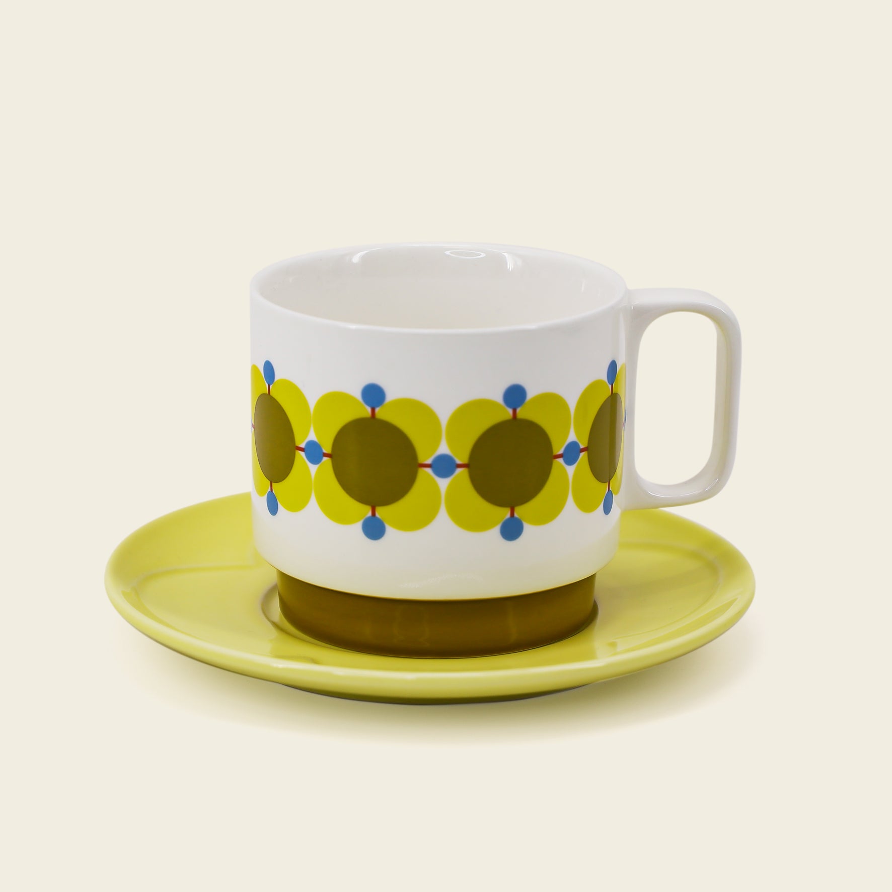 Tekopper m/skål, Atomic Flower fra Orla Kiely
