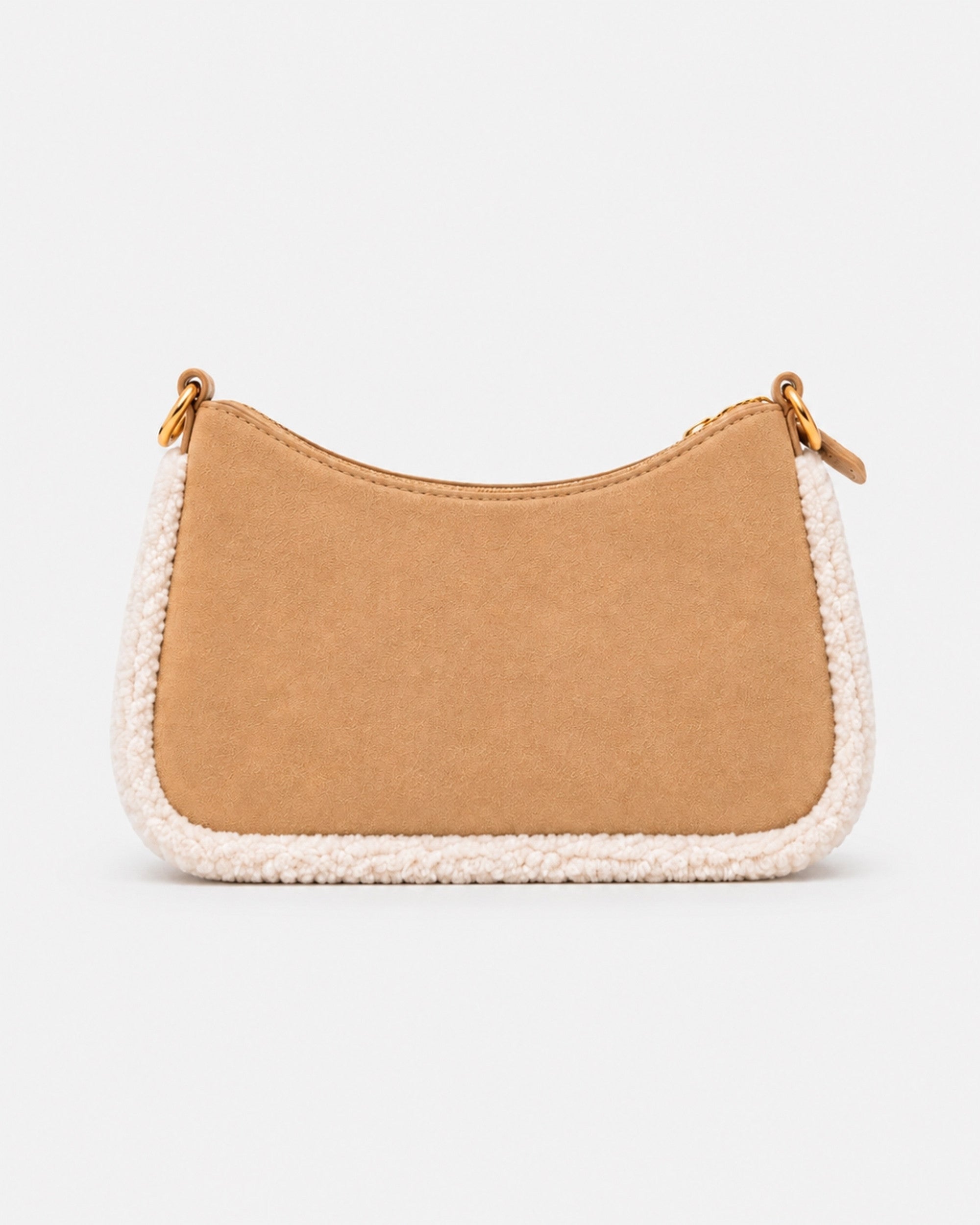 Valentina crossbodyveske i semsket stoff fra Sorena, detaljbilde