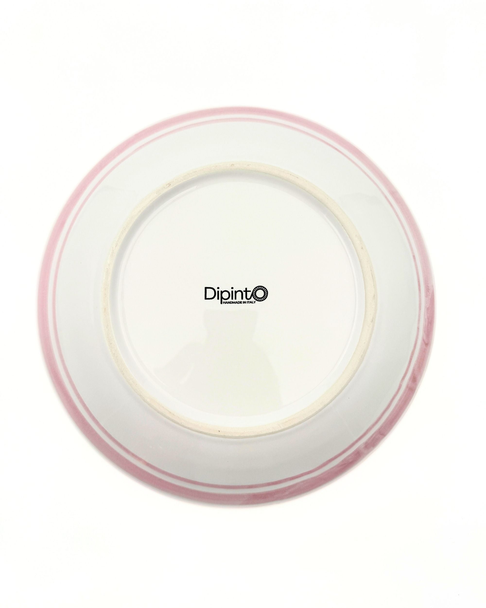 Dipinto Ceramics Amalfi bolle, detalj av bollebunn med logo og rosa striper
