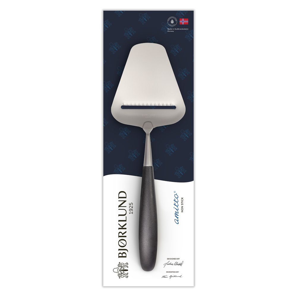 Ostehøvel Amitto med riller fra Bjørklund (Svart)