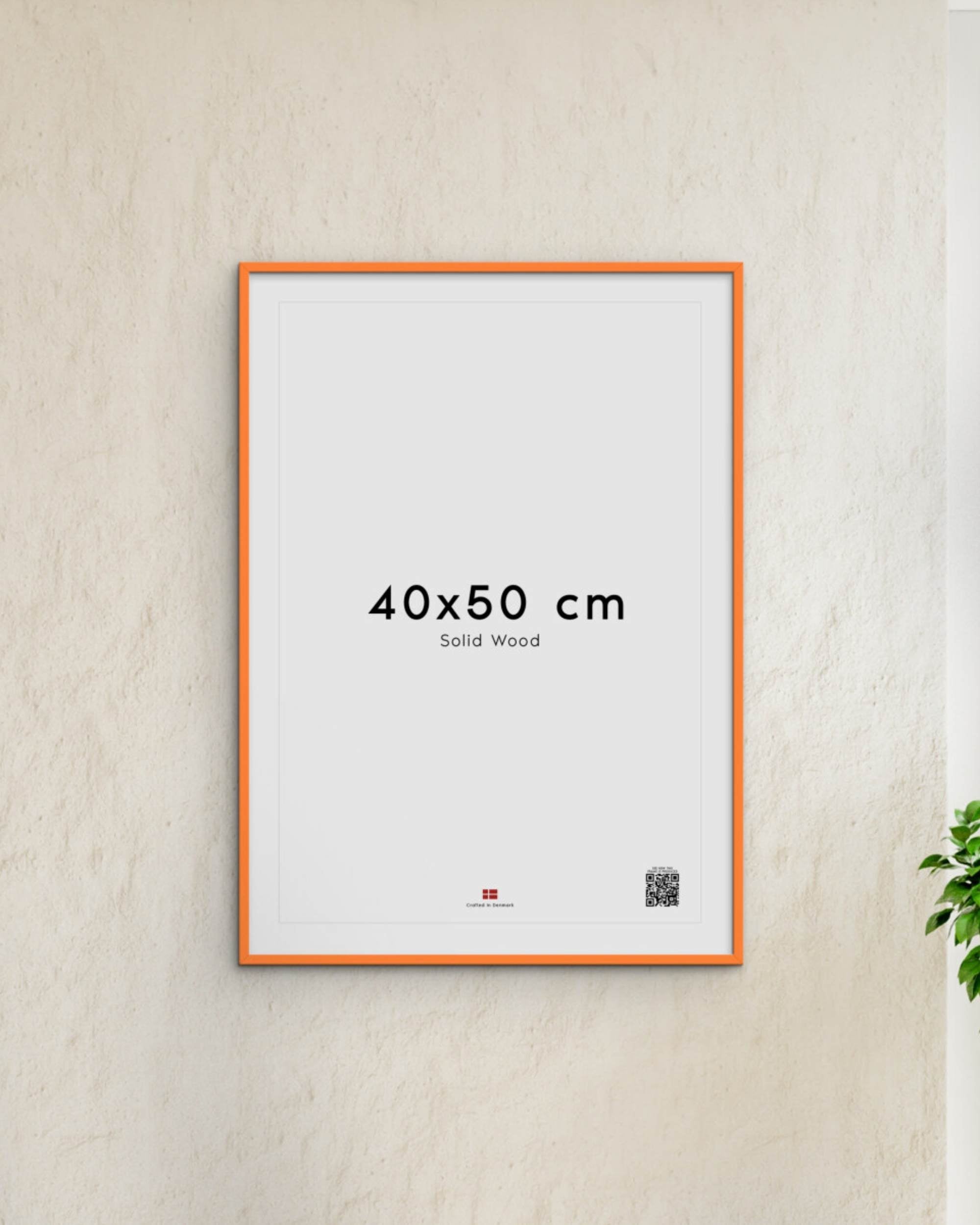 Orange bilderamme i heltre og glass fra Poster & Frame