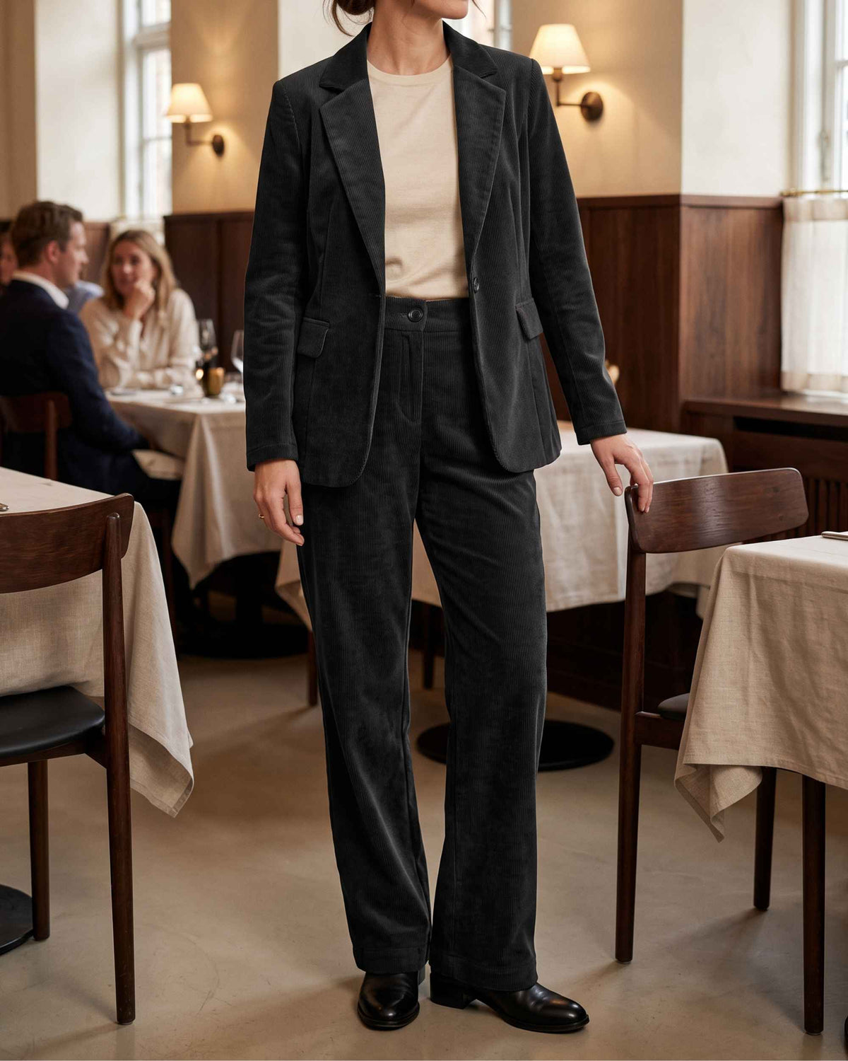 Blazer i Jersey Cord fra Catnoir, Svart