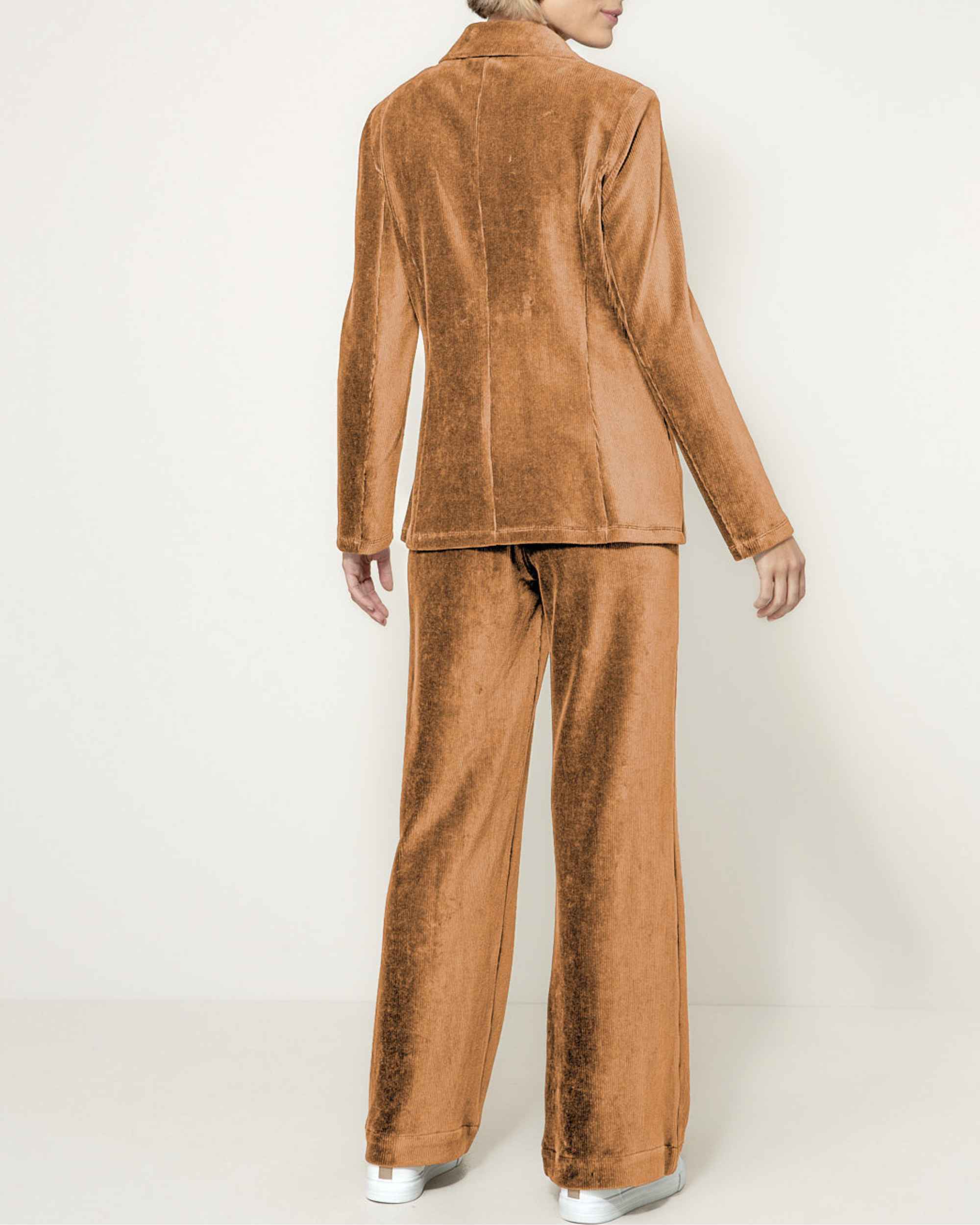 Blazer i Jersey Cord fra Catnoir, Cognac
