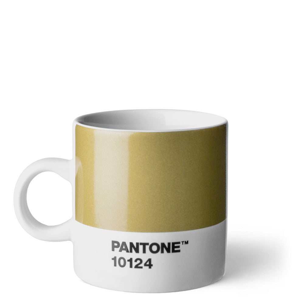 Pantone espressokopp med hank i gull