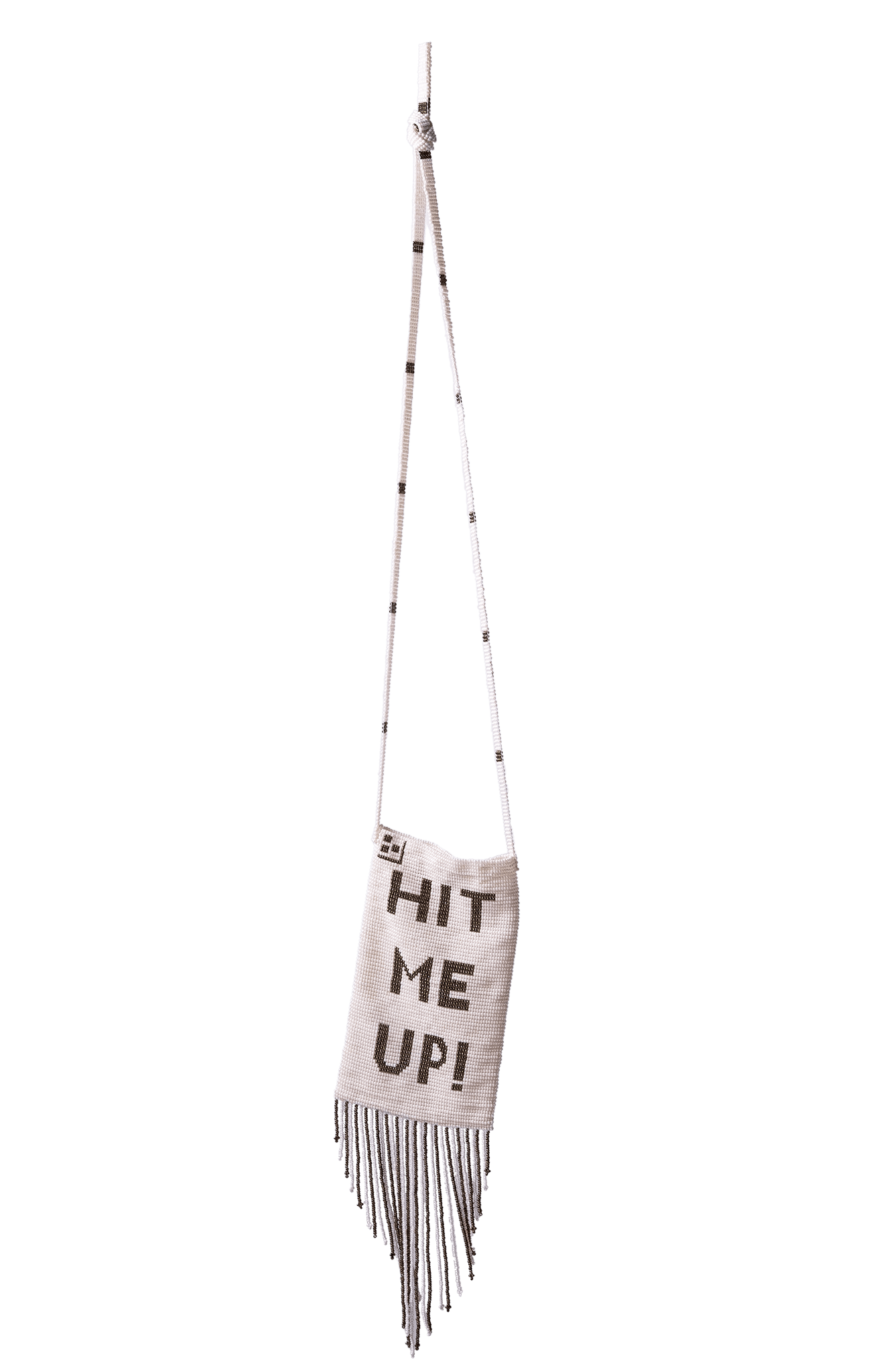 Beaded "HIT ME UP" Phone Bag