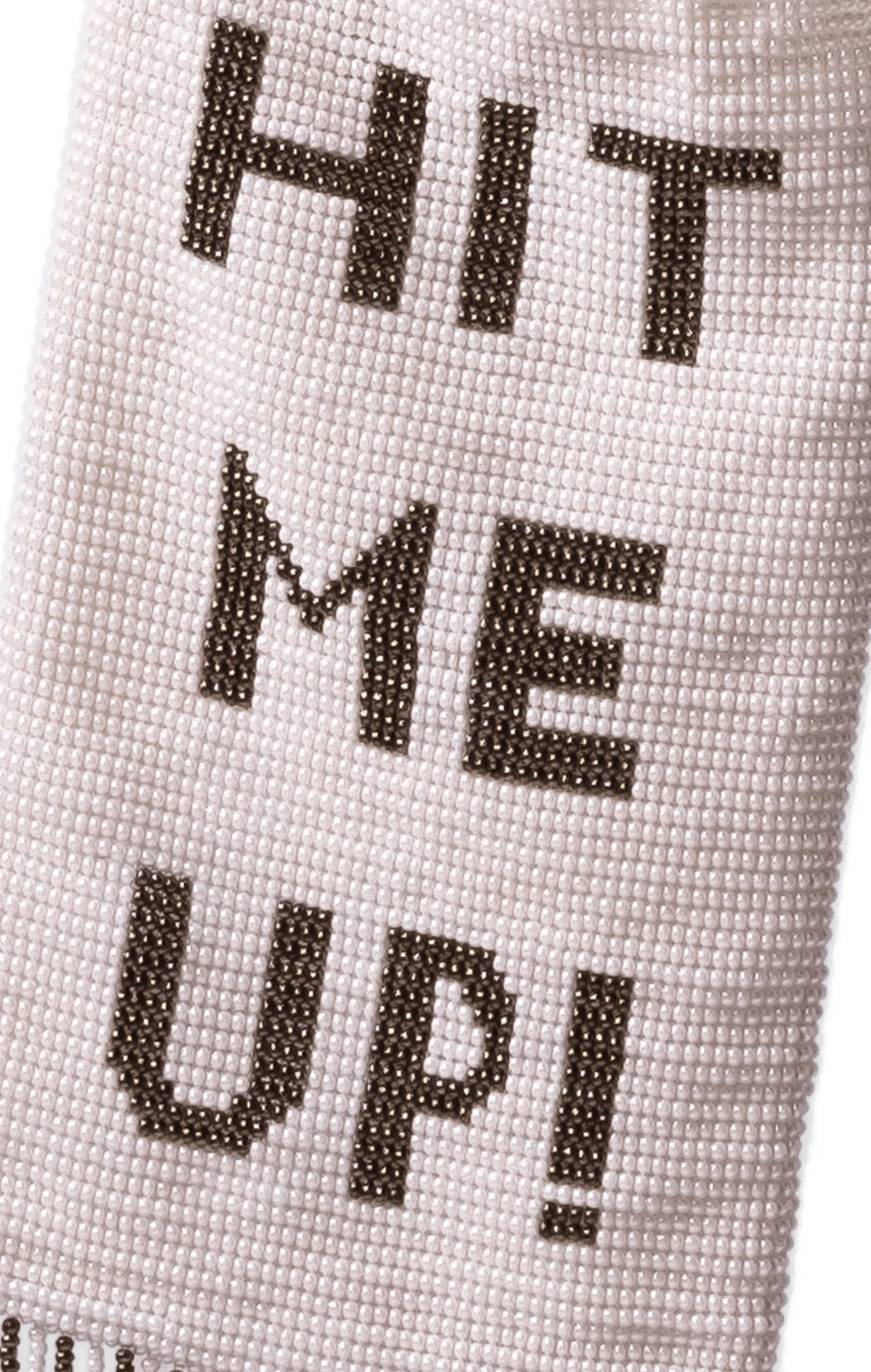 Beaded "HIT ME UP" Phone Bag