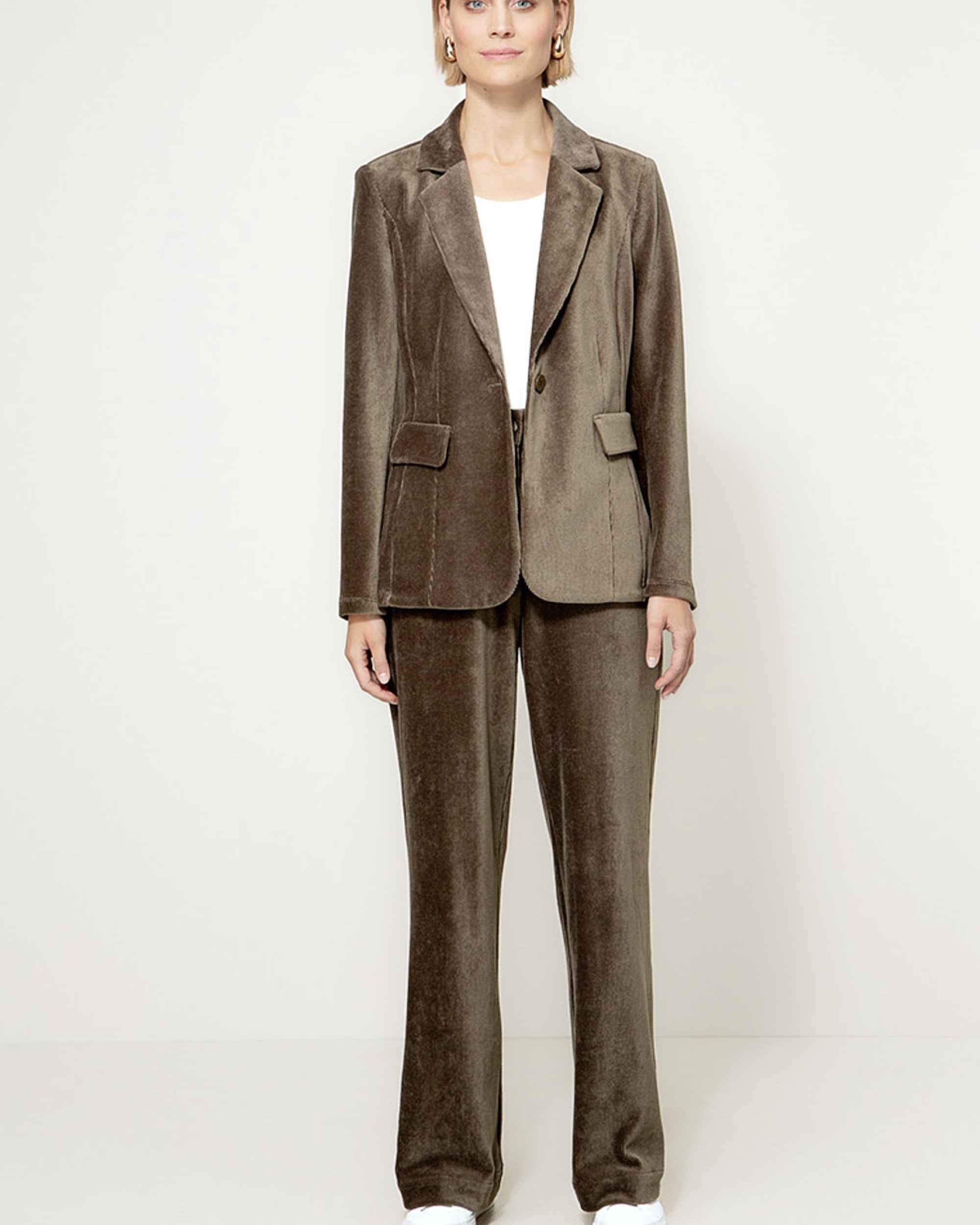Blazer i Jersey Cord fra Catnoir, Oliven