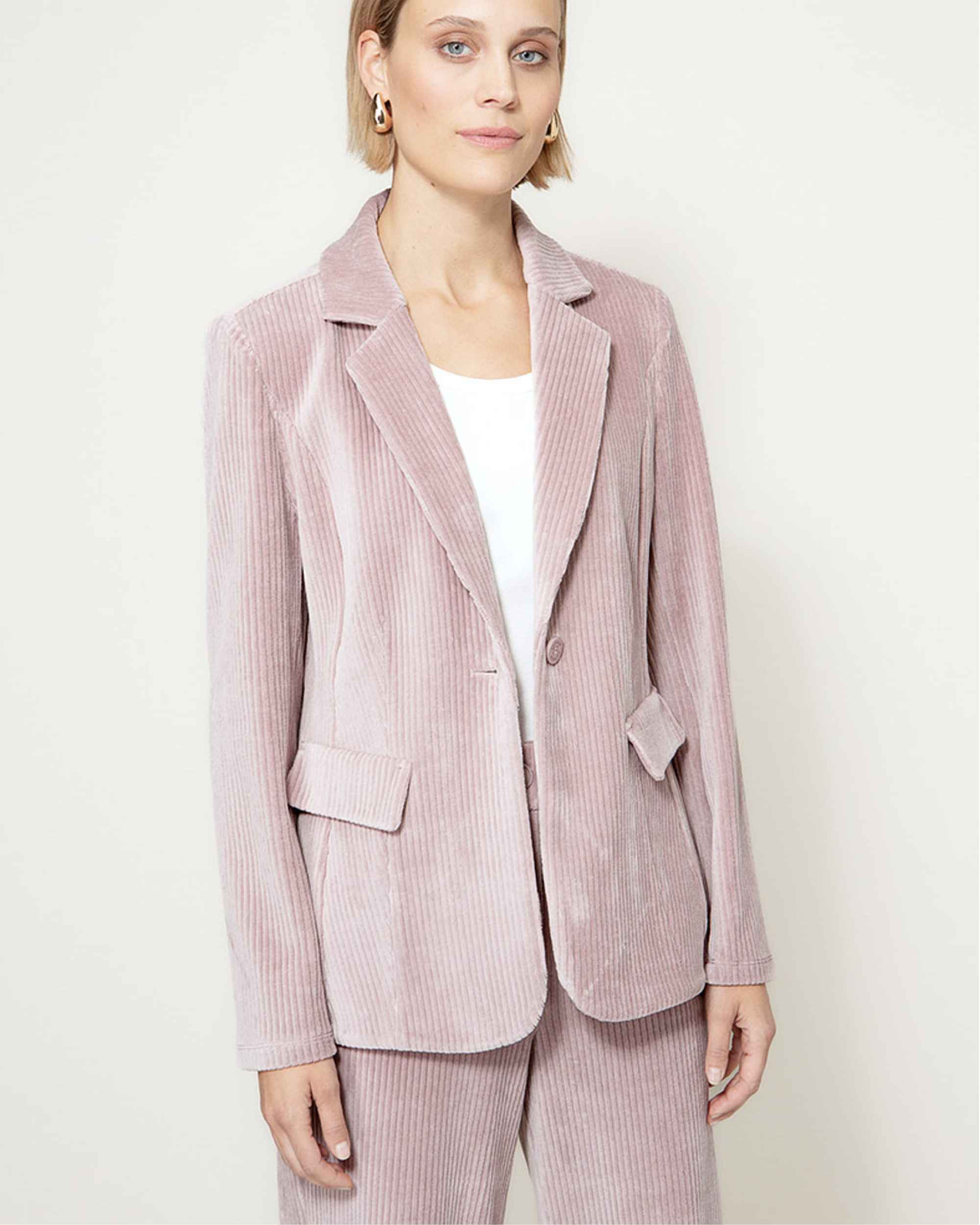 Blazer i Jersey Cord fra Catnoir, Powder Pink