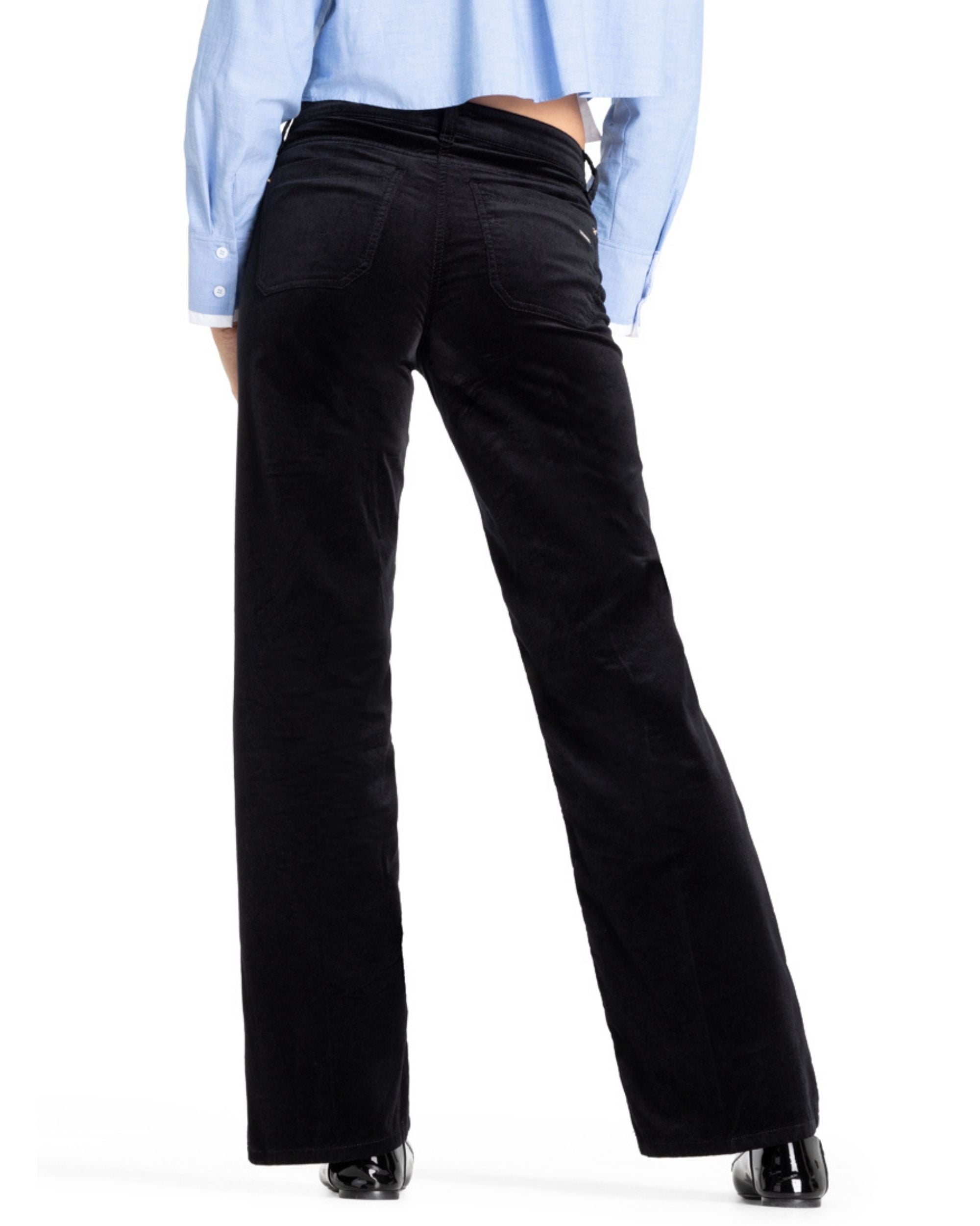 Tess Wide Leg Svart Bukse fra Cambio