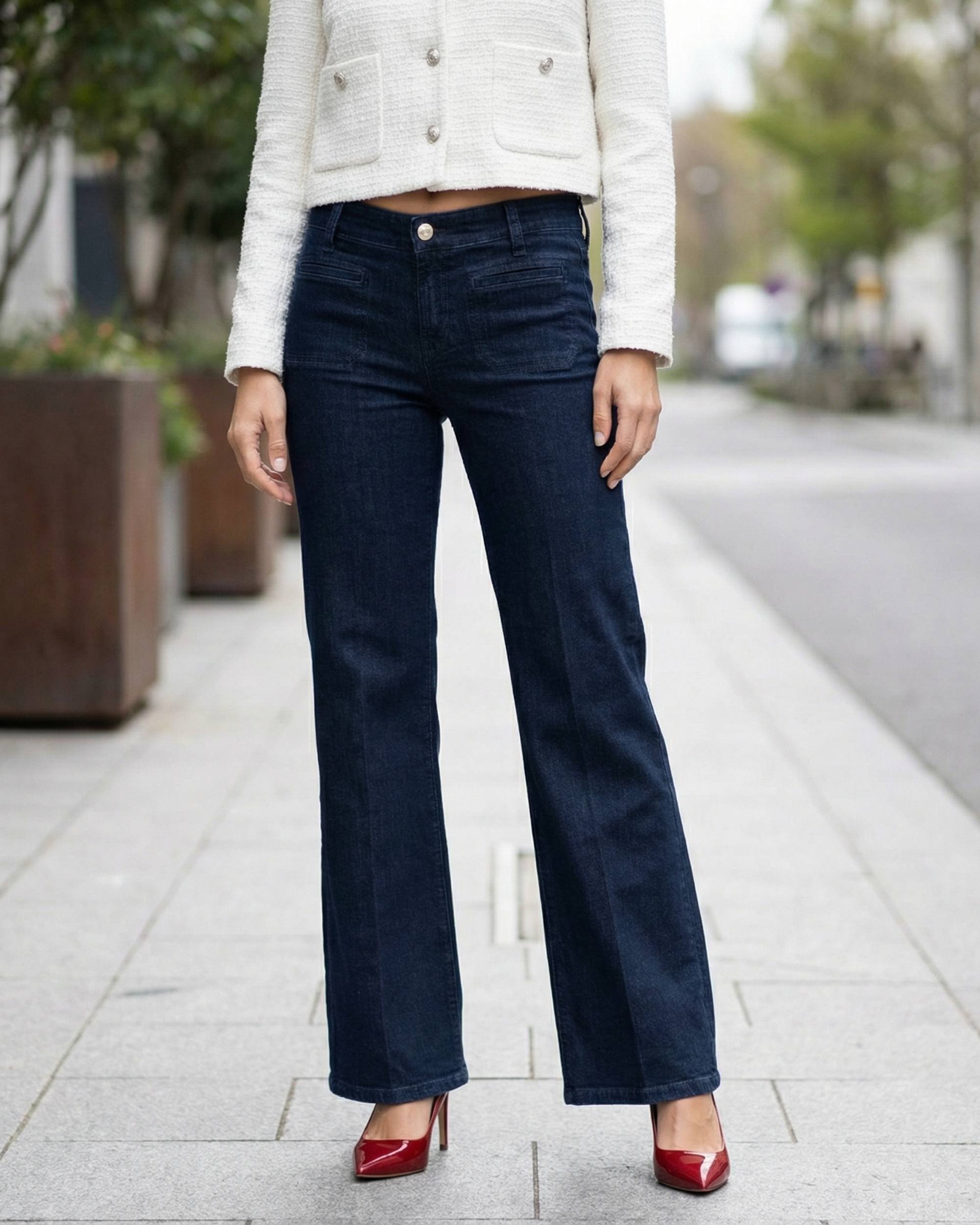 Tess Wide Leg Modern Rinsed fra Cambio