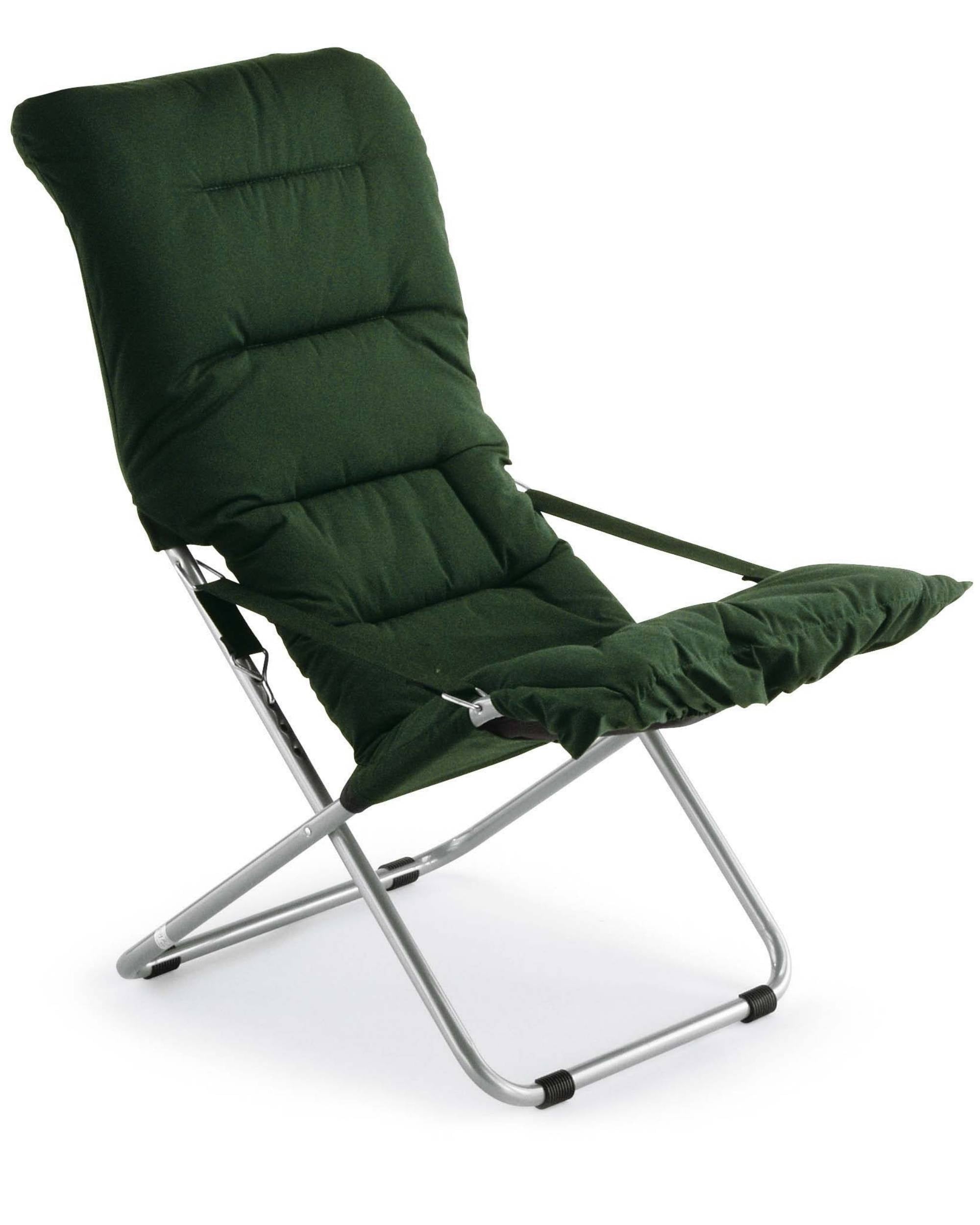 Solstol Fiesta Soft fra FIAM i flaskegrønn på hvit bakgrunn