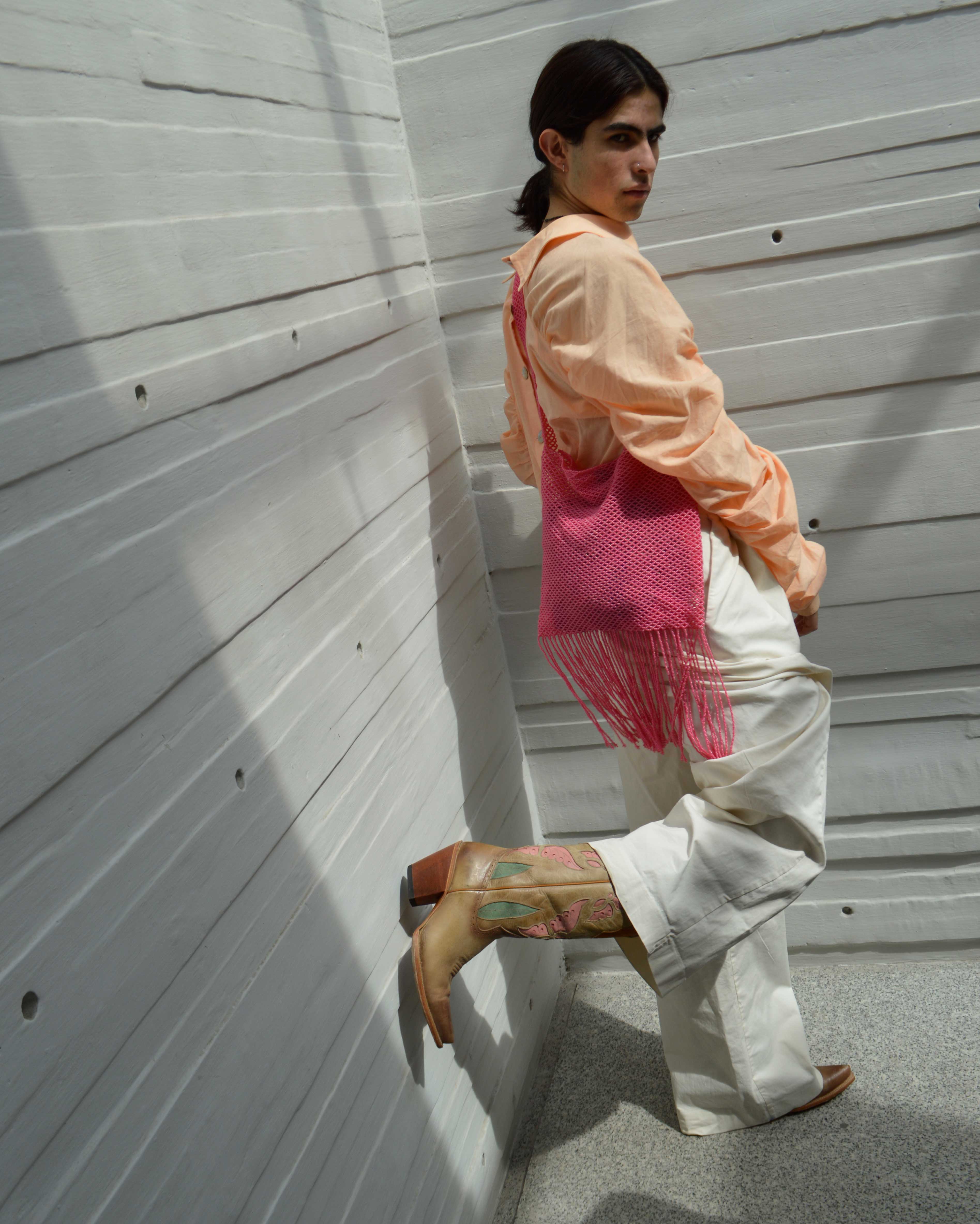 Crossover Fringe Hot Pink