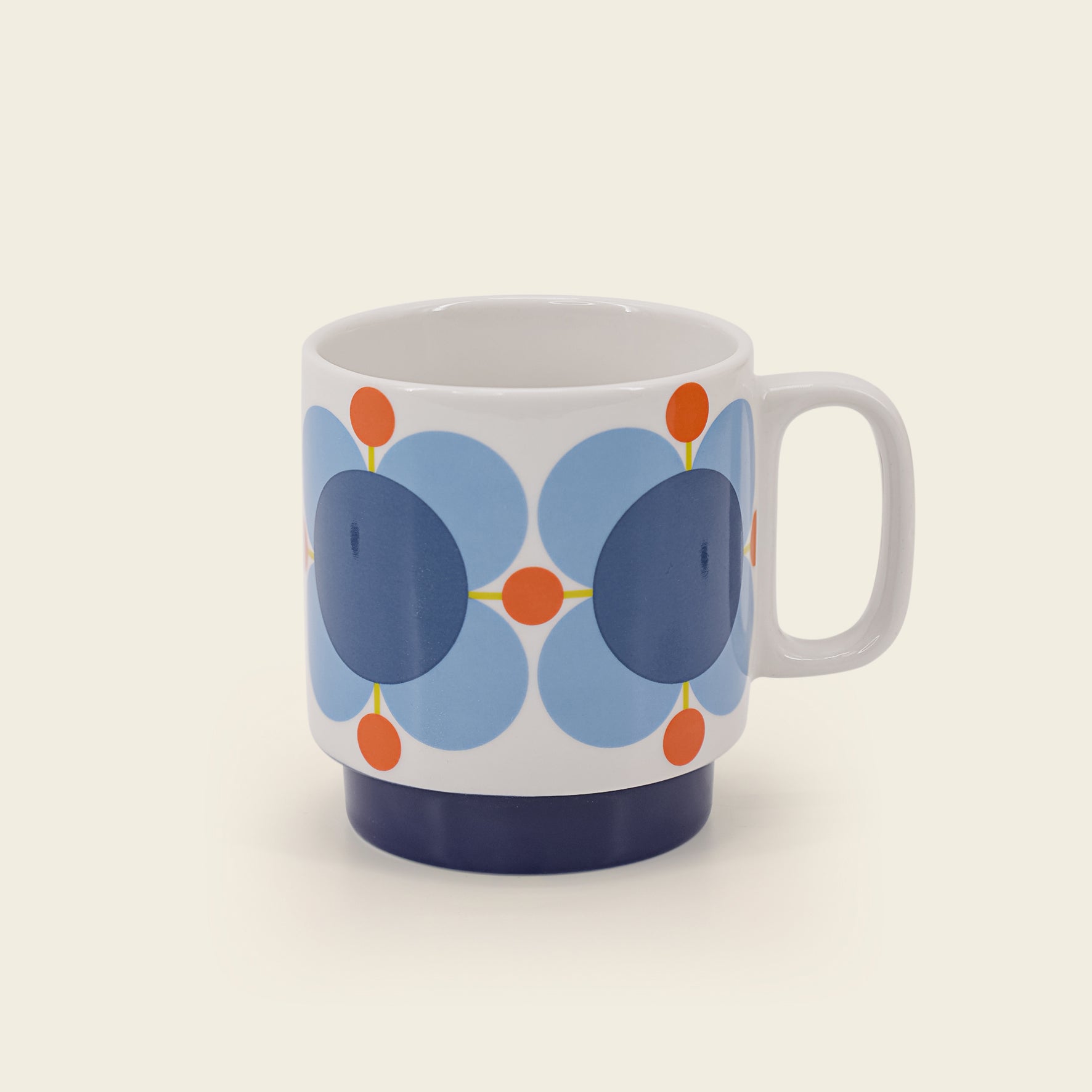 Blå orla kiely kopp i Atomic Flower