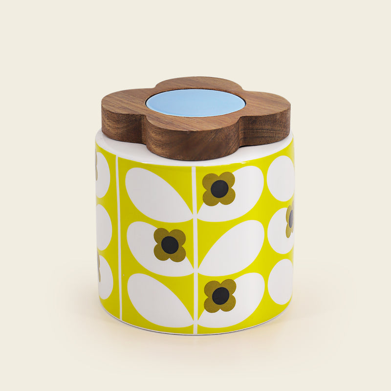 Oppbevaringskrukke fra Orla Kiely i mønsteret Wild Rose Stem Dandelion