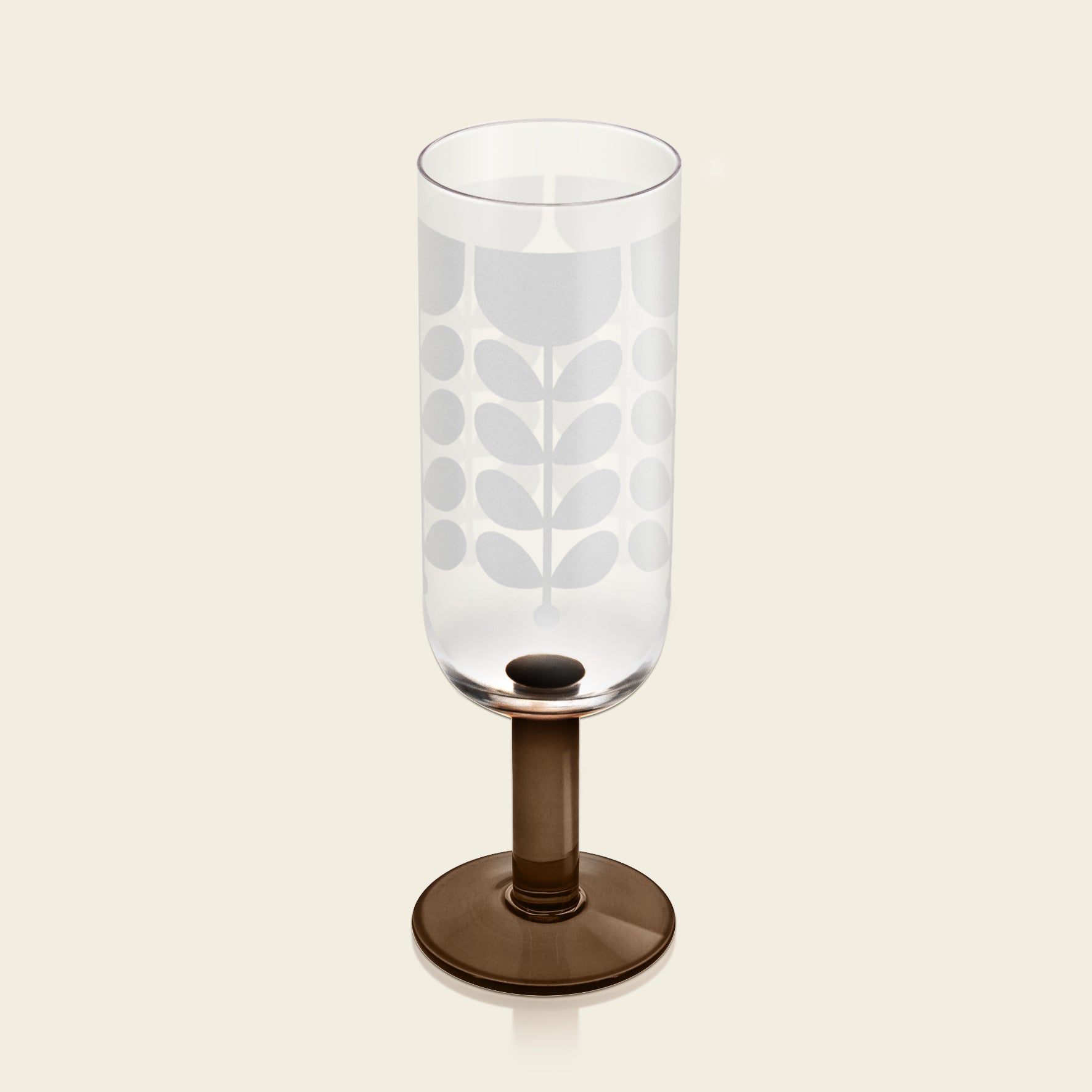 brunt champagneglass fra Orla Kiely