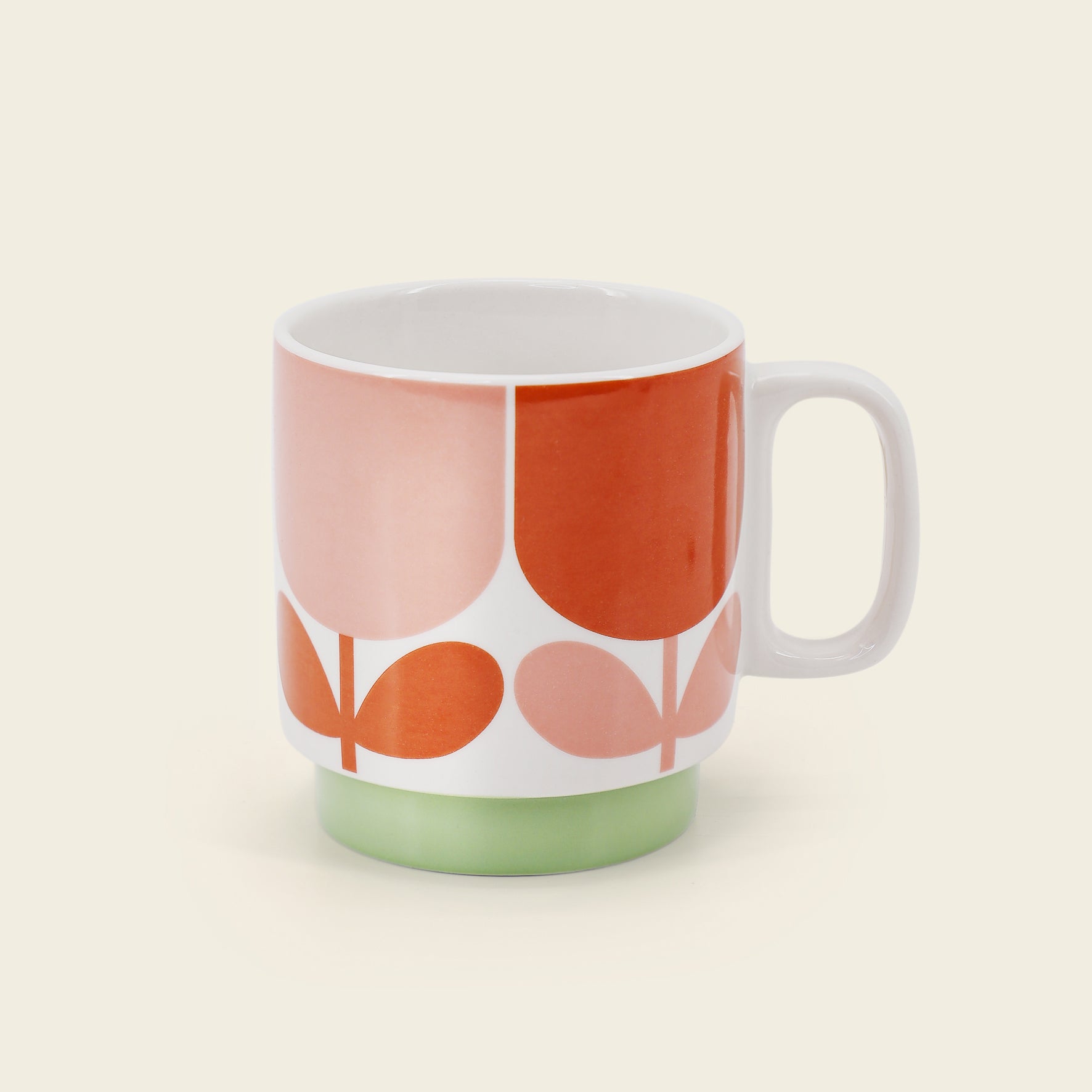 Orange kopp fra Orla Kiely i Block Flower mønster