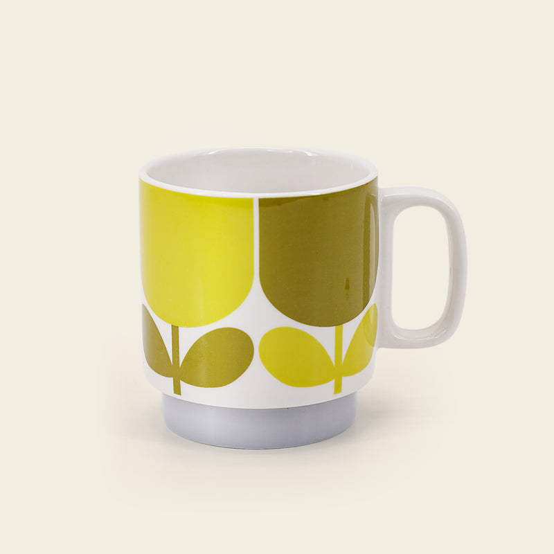 Gulgrønn kopp fra Orla Kiely i Block Flower