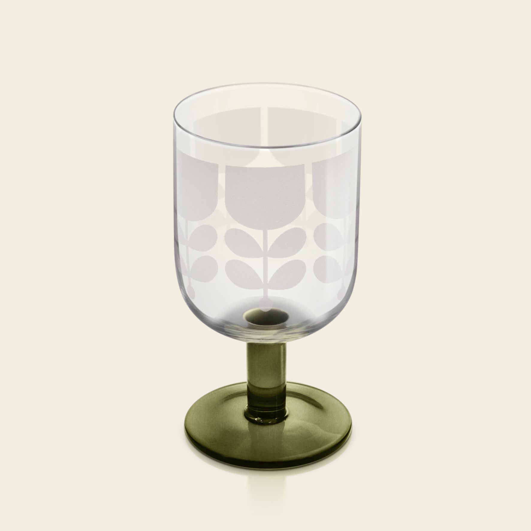 Grønt  vinglass fra Orla Kiely