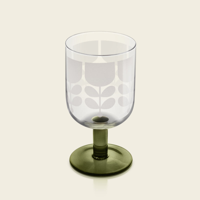Grønt  vinglass fra Orla Kiely