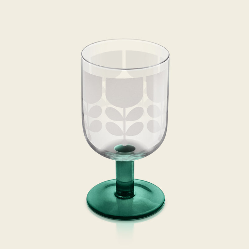 Mørkegrønt vinglass fra Orla Kiely
