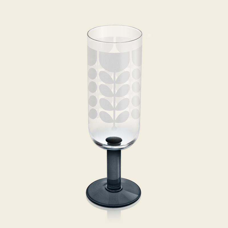 Mørkeblått champagneglass fra Orla Kiely