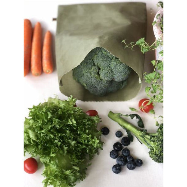 Grønn bivokspose til matpakke eller grønnsaker