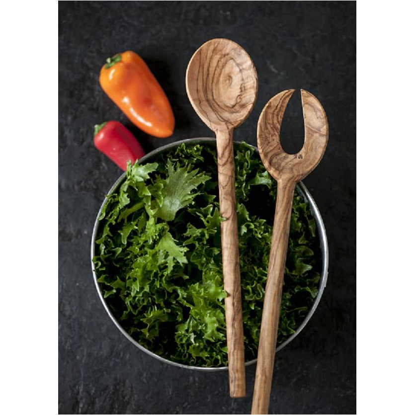 Salatbestikk i bærekraftig oliventre fra Bettans kjøkkenredskaper